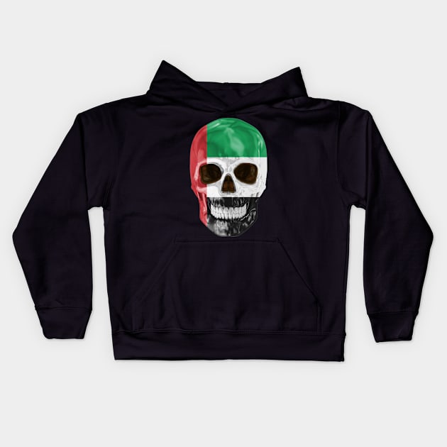 United Arab Emirates Flag Skull - Gift for Emirati With Roots From United Arab Emirates Kids Hoodie by Country Flags